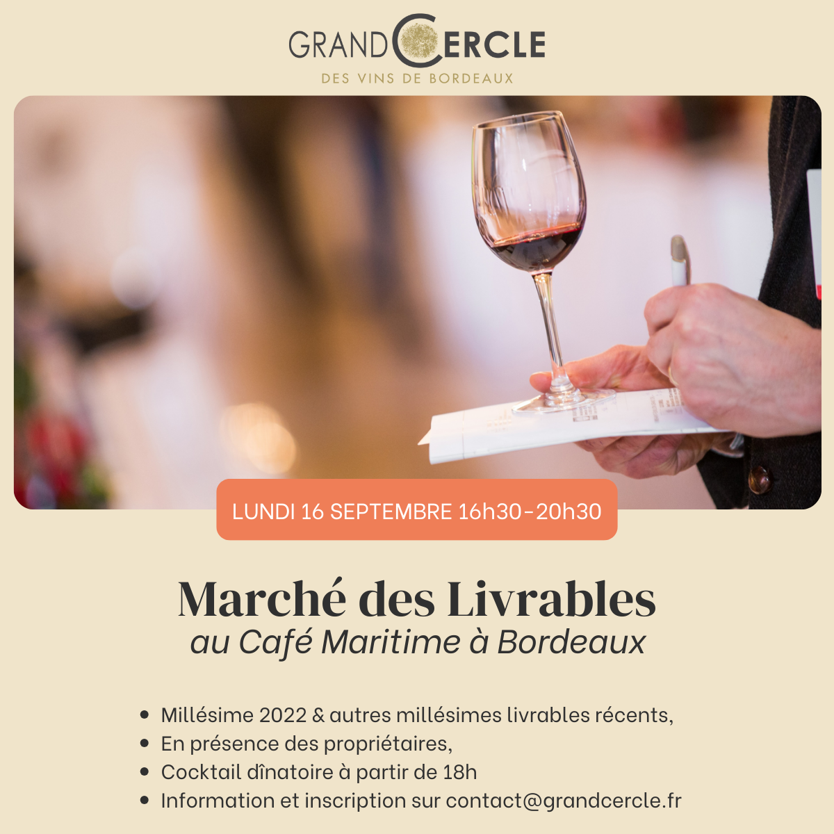 marche des livrables - grand cercle des vins de bordeaux