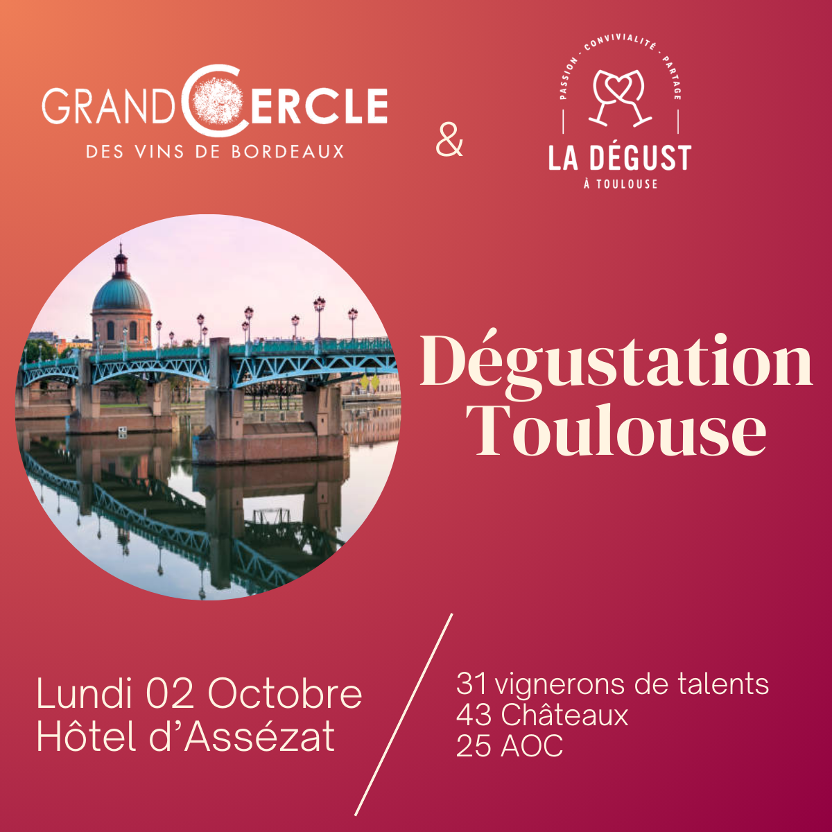 annonce dégustation vins de bordeaux toulouse 2023